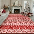 thumbnail image 1 of WIPONKEN Bohemian 5x7 Christmas Rug，Soft Indoor Floor Carpet, Non-Slip Modern Holiday Decor for Living Room Bedroom,Red Festive Accent, 1 of 6
