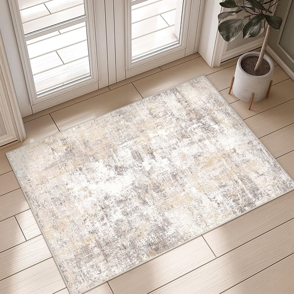 WIPONKEN Washable Area Rug 2x3 Non-Slip Rubber Backing, Modern Small Entryway Mat for Entrance, Hallway, Kitchen, and Bathroom