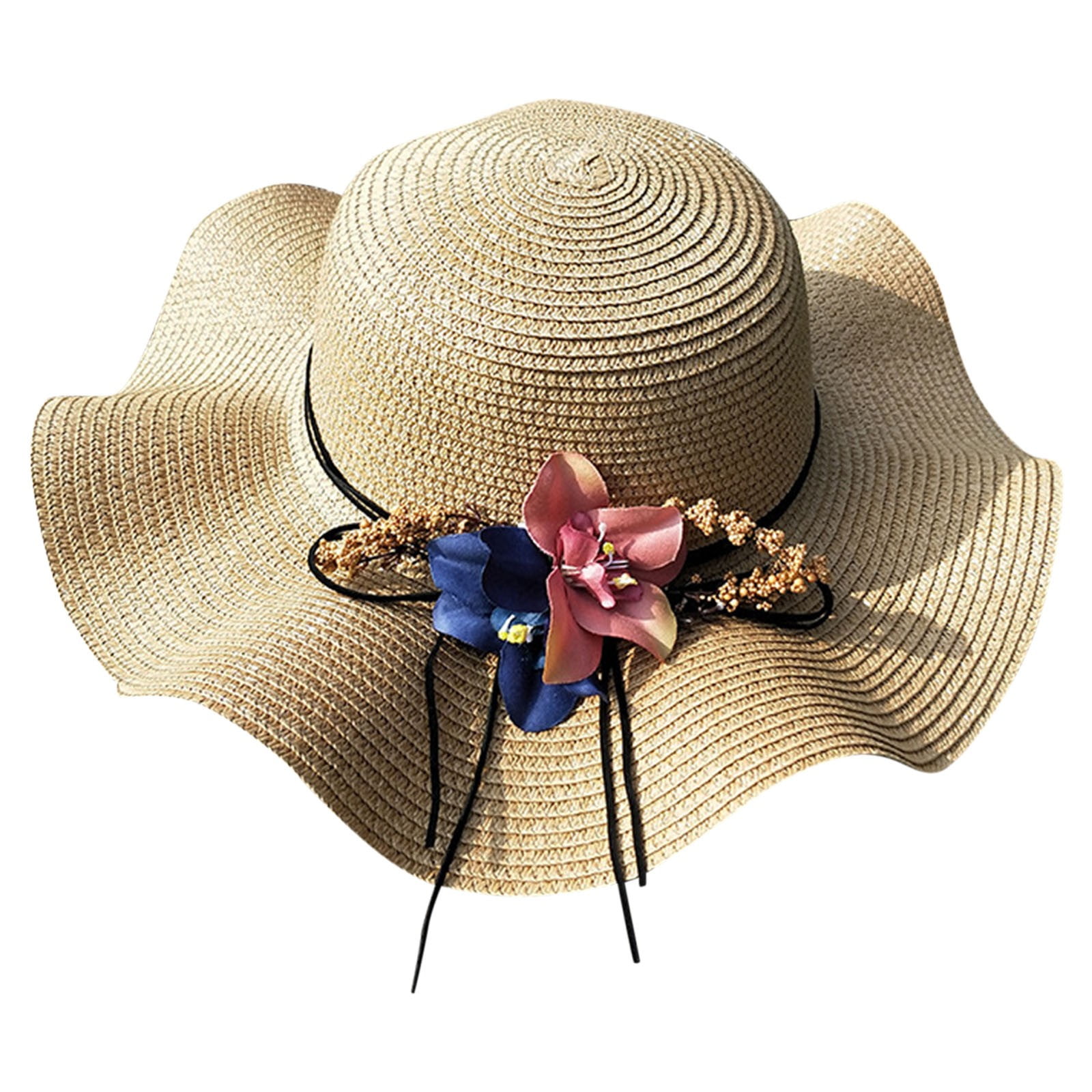 WIQUOKETT Fall Outfits for Women 2024 Womens Sun Hat Flower Straw Hat