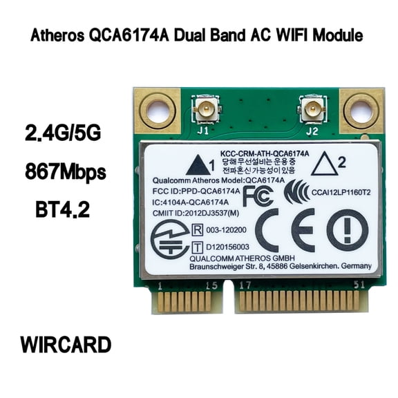 WIRCARD Atheros QCA6174A Dual Band AC WIFI Module WIFI Adapter mini PCI-E 2.4G/5G Replace QCA9377