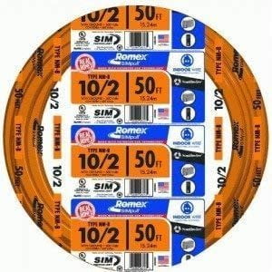 WIRE 10/2 NMWG 50' Pkg of 10