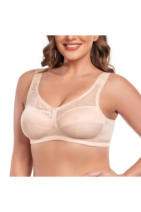 WIRELESS FULL COVERAGE BRA WIDE STRAPS SUPPORT UNLINED MINIMIZER PLUS SIZE 38D