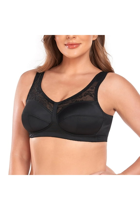 WIRELESS FULL COVERAGE BRA WIDE STRAPS SUPPORT UNLINED MINIMIZER PLUS SIZE 38D