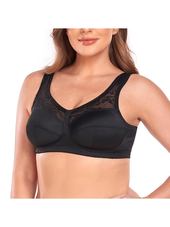 WIRELESS FULL COVERAGE BRA WIDE STRAPS SUPPORT UNLINED MINIMIZER PLUS SIZE 38D