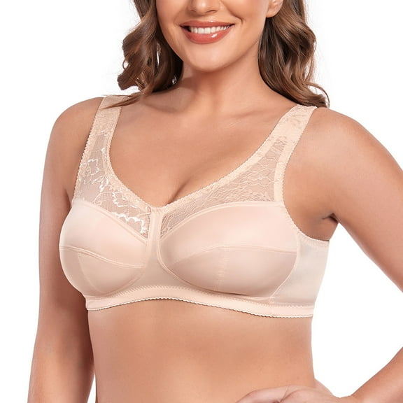 WIRELESS FULL COVERAGE BRA WIDE STRAPS SUPPORT UNLINED MINIMIZER PLUS SIZE 52C