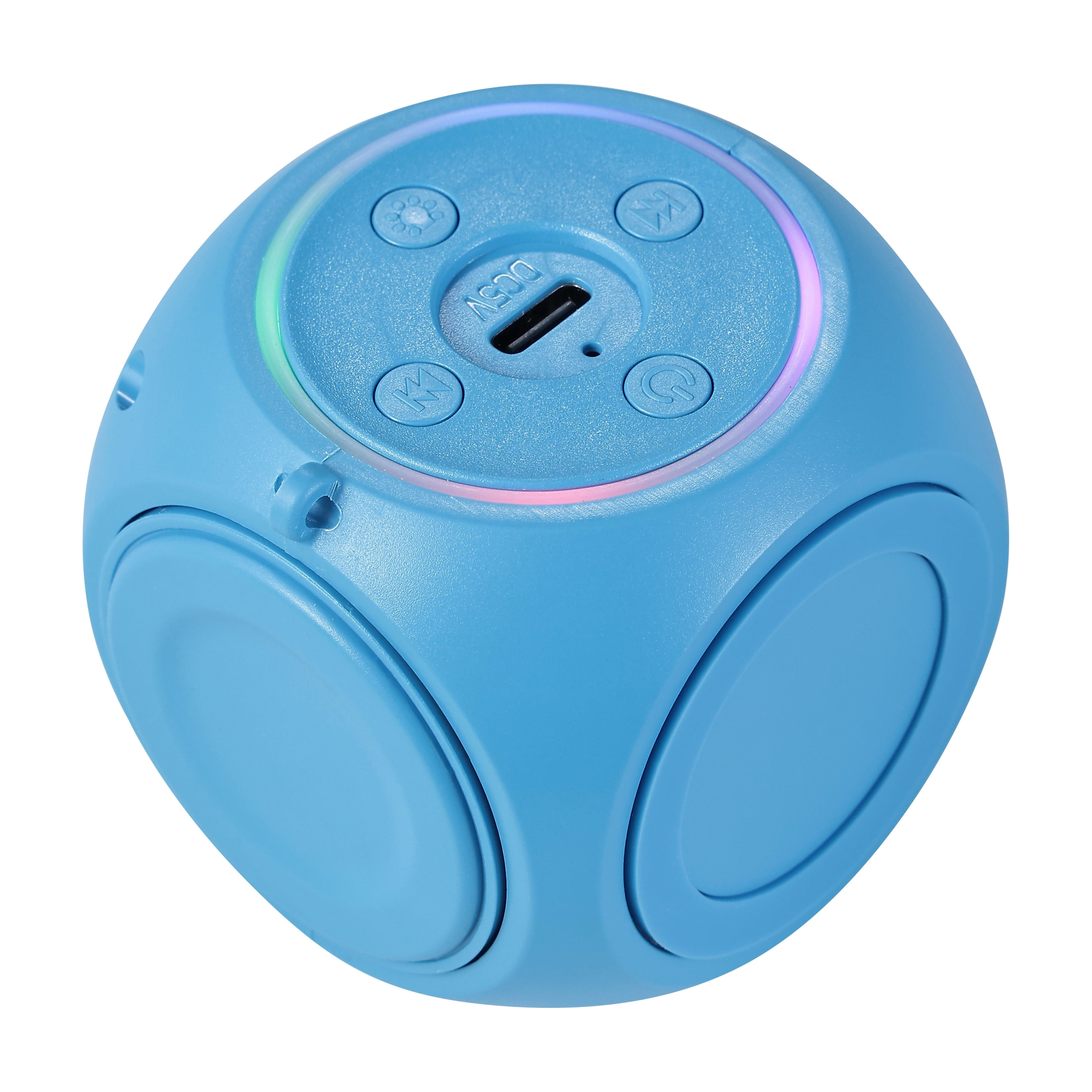 Incipio SpinBeats Wireless Bluetooth Speaker Portable Mini Speaker with RGB Lights, Spinning Top Design, Compact Pocket Size, Loud Clear Sound for Phone, Tablet, Laptop, Travel LED Speaker-Blue