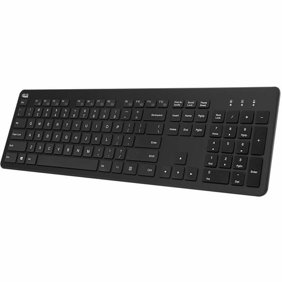 Adesso 2.4Ghz Wireless Scissor Switch Desktop Keyboard - Wireless Connectivity - RF - Full-size - 30 ft - 2.40 GHz - USB Type A Interface - 104 Key(s) - 7 Hot Key(s) - Multimedia, Internet, Play/Pa...