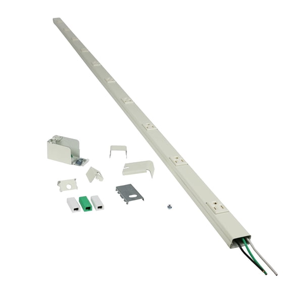 Plugmold 2000 Series Steel Tamper-Resistant Multioutlet System, 5 Ft, Ivory