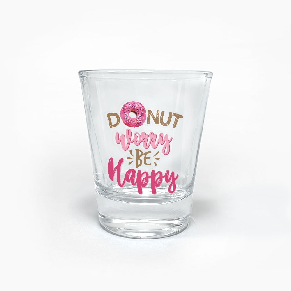 WIRESTER 1.5oz Crystal Shot Glass for Coffee Beer Wine Whiskey Vodka Milk  Water & More - Donut Worry Be Happy - Walmart.com