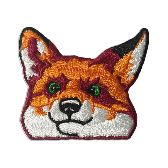 WIRESTER 1.96" x 1.73" (5cm x 4.4cm) Logo Sew Ironed On Badge Embroidery Applique Patch, DIY Vintage Embroidered Patches, for Hats, Jackets, Shirts, Vests and Jeans - Red Fox