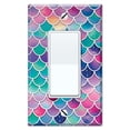 thumbnail image 1 of WIRESTER 1-Gang Decorator Light Switch Plate/Wall Plate Cover, Pink Blue Pastel Mermaid Scales, 1 of 6