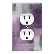 WIRESTER 1-Gang Duplex Outlet Cover Wall Plate/Switch Plate Cover, Abstract Purple Grey Grunge Wall
