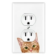 WIRESTER 1-Gang Duplex Outlet Cover Wall Plate/Switch Plate Cover, Animal Orange Tabby Kitten Cat