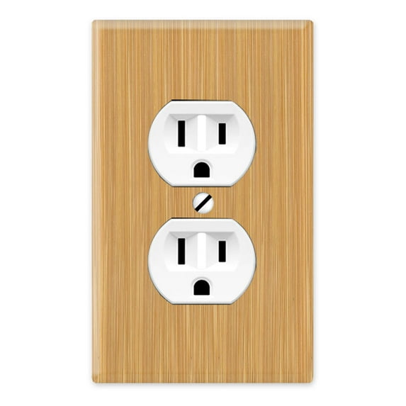 WIRESTER 1-Gang Duplex Outlet Cover Wall Plate/Switch Plate Cover, Bamboo Wood Texture