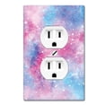 thumbnail image 1 of WIRESTER 1-Gang Duplex Outlet Cover Wall Plate/Switch Plate Cover, Blue Pink Galaxy Space, 1 of 6