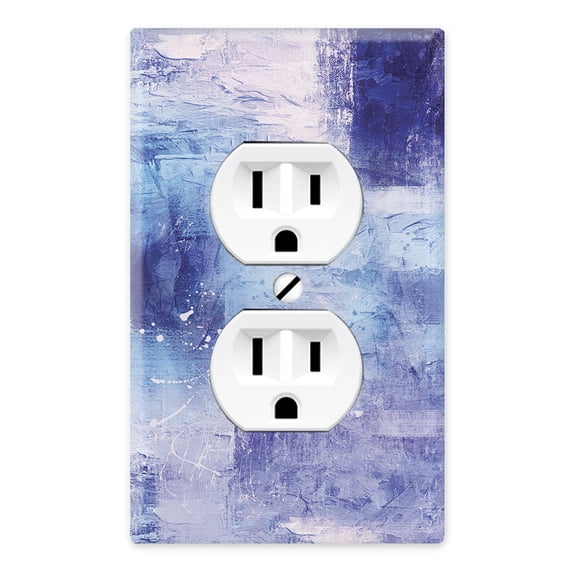 WIRESTER 1-Gang Duplex Outlet Cover Wall Plate/Switch Plate Cover, Purple Abstract Painting