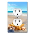 thumbnail image 1 of WIRESTER 1-Gang Duplex Outlet Cover Wall Plate/Switch Plate Cover, Seashells On The Beach, 1 of 6