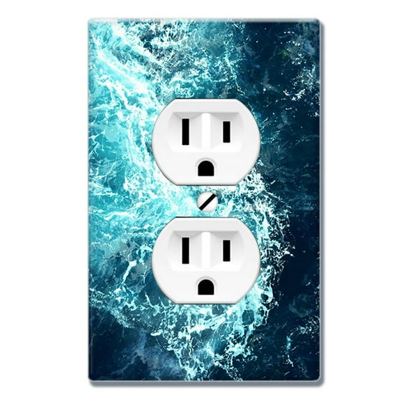 WIRESTER 1-Gang Duplex Wall Plate/Switch Plate Cover, Blue Ocean Wave