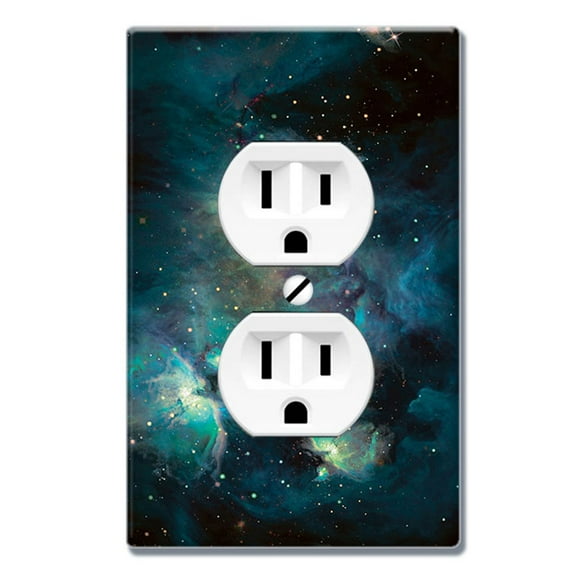 WIRESTER 1-Gang Duplex Wall Plate/Switch Plate Cover, Blue Sky Galaxy Nebula
