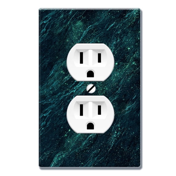 WIRESTER 1-Gang Duplex Wall Plate/Switch Plate Cover, Green Marble