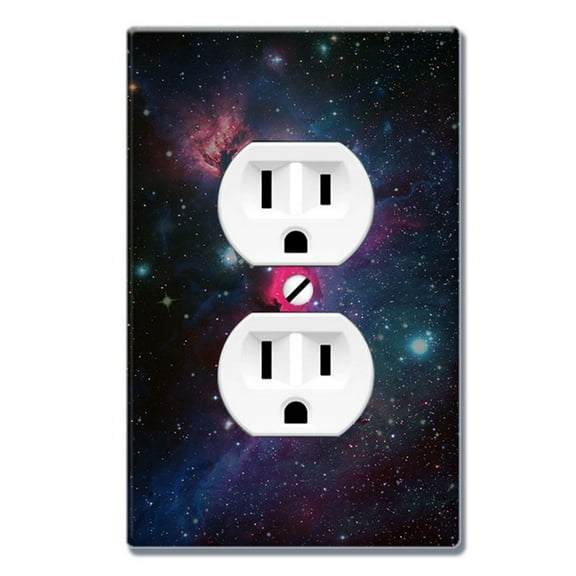 WIRESTER 1-Gang Duplex Wall Plate/Switch Plate Cover, Pink Veil Nebula With Blue Galaxy