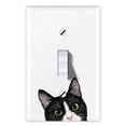 thumbnail image 1 of WIRESTER 1-Gang Toggle Light Switch Wall Plate/Switch Plate Cover, Animal Black White Tuxedo Cat, 1 of 6