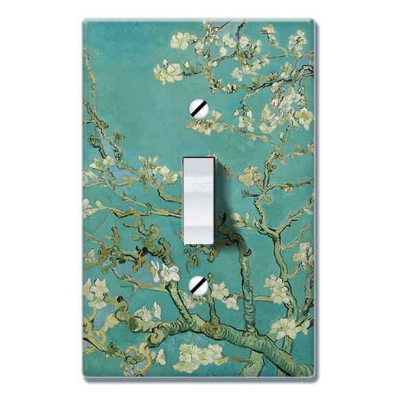 WIRESTER 1-Gang Toggle Wall Plate/Switch Plate Cover, Almond Blossom Van Gogh