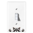 thumbnail image 1 of WIRESTER 1-Gang Toggle Wall Plate/Switch Plate Cover, Animal Raccoon Hands Out Half Face, 1 of 6