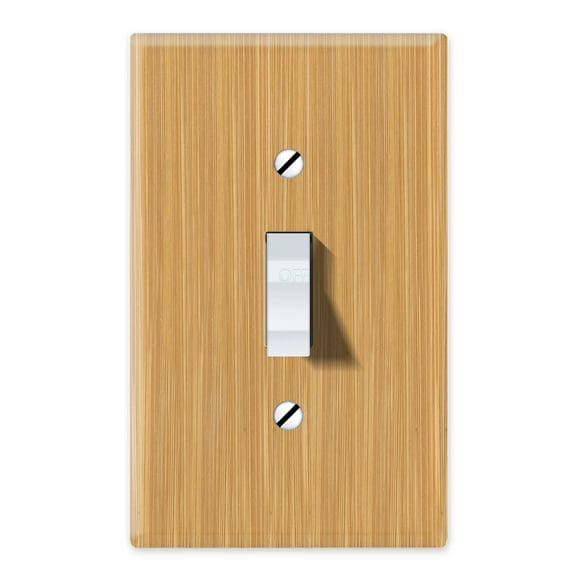 WIRESTER 1-Gang Toggle Wall Plate/Switch Plate Cover, Bamboo Wood-Look Texture