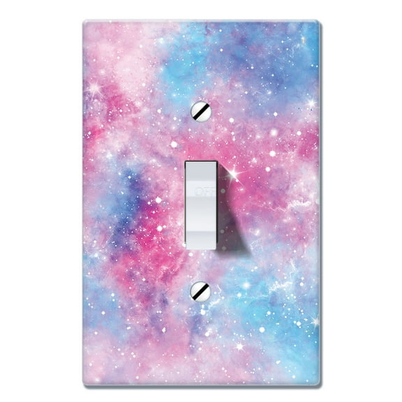 WIRESTER 1-Gang Toggle Wall Plate/Switch Plate Cover, Blue Pink Galaxy Space