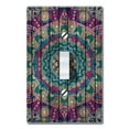 thumbnail image 1 of WIRESTER 1-Gang Toggle Wall Plate/Switch Plate Cover, Bohemian Blue Mandala Wood Look, 1 of 6