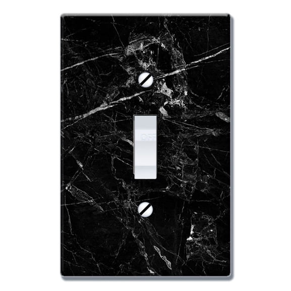 WIRESTER 1-Gang Toggle Wall Plate/Switch Plate Cover, Cloudy Black Marble