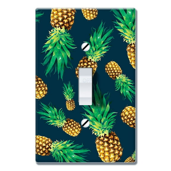 WIRESTER 1-Gang Toggle Wall Plate/Switch Plate Cover, Fly Pineapple Pattern Dark Blue