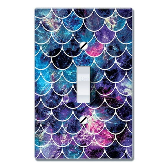 WIRESTER 1-Gang Toggle Wall Plate/Switch Plate Cover, Mosaic Mermaid Scale