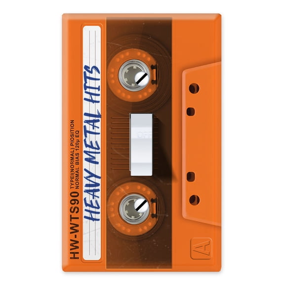 WIRESTER 1-Gang Toggle Wall Plate/Switch Plate Cover, Orange Cassette Tape Heavy Metal Hits