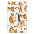 thumbnail image 1 of WIRESTER 1-Gang Toggle Wall Plate/Switch Plate Cover, Orange Tabby Cat Funny Playful Postures, 1 of 6