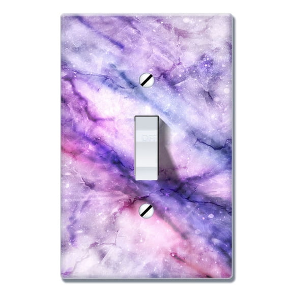 WIRESTER 1-Gang Toggle Wall Plate/Switch Plate Cover, Purple Fuchsia Marble