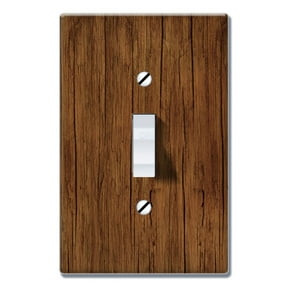 WIRESTER 1-Gang Toggle Wall Plate/Switch Plate Cover, Red Brown Wood-Look