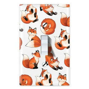 WIRESTER 1-Gang Toggle Wall Plate/Switch Plate Cover, Red Fox Funny Playful Postures