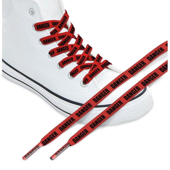 WIRESTER 1 Pair Replacement Shoelaces Fashion Shoestrings forHiking Shoes, Sport Shoes, Boots, Sneakers, Outdoor - Red Danger Tape