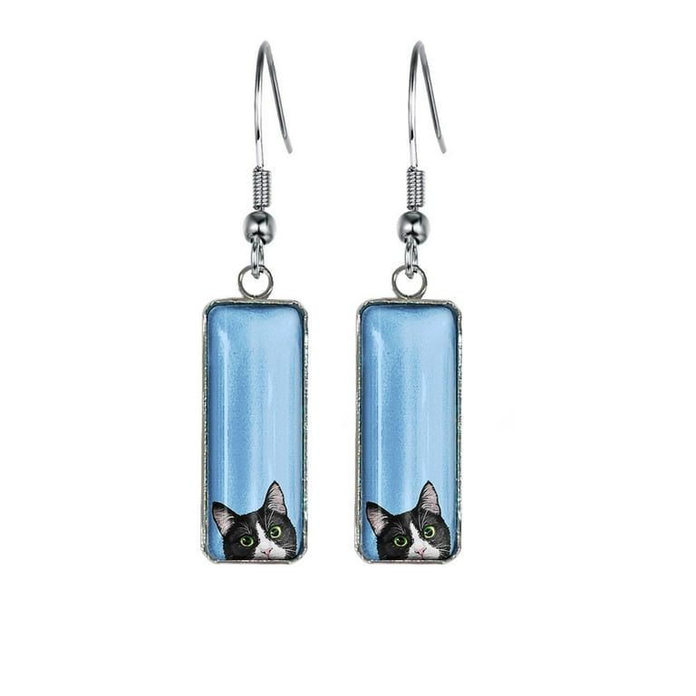 Steel & glass drop earrings Steel & glass drop earrings