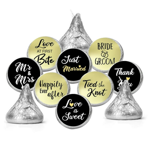 WIRESTER 1000 Pcs Chocolate Drops Labels Stickers Candy Stickers 0.75 Inch for Love Bridal, Wedding Reception, Engagement Party Favors Decorations - Love Bridal Shower