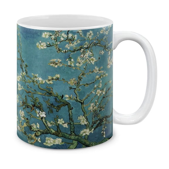 WIRESTER 11 Oz Ceramic Tea Cup Coffee Mug, Almond Blossom Van Gogh