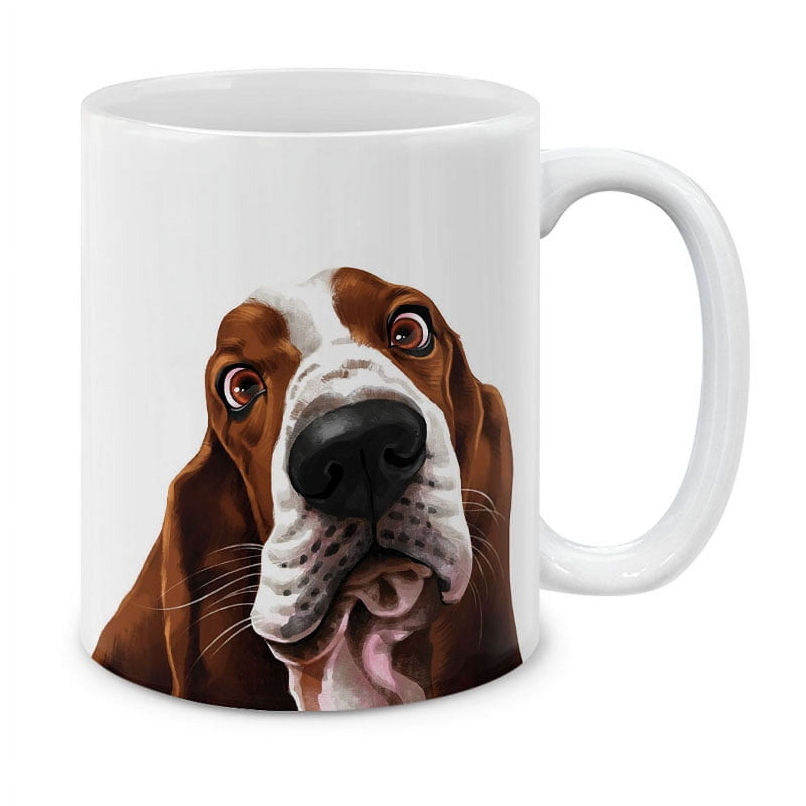 WIRESTER 11 Oz Ceramic Tea Cup Coffee Mug, Basset Hound Dog - Walmart.com, image size:1600x1600