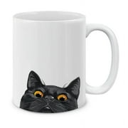 WIRESTER 11 Oz Ceramic Tea Cup Coffee Mug, Black Bombay Kitten Cat