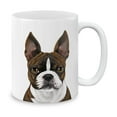 thumbnail image 1 of WIRESTER 11 Oz Ceramic Tea Cup Coffee Mug, Boston Terrier Brindle Dog, 1 of 7