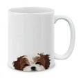 thumbnail image 1 of WIRESTER 11 Oz Ceramic Tea Cup Coffee Mug, Brown White Shih Tzu Dog, 1 of 7