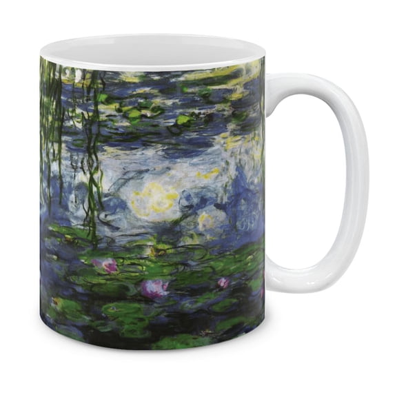 WIRESTER 11 Oz Ceramic Tea Cup Coffee Mug, Claude Monet Water Lilies