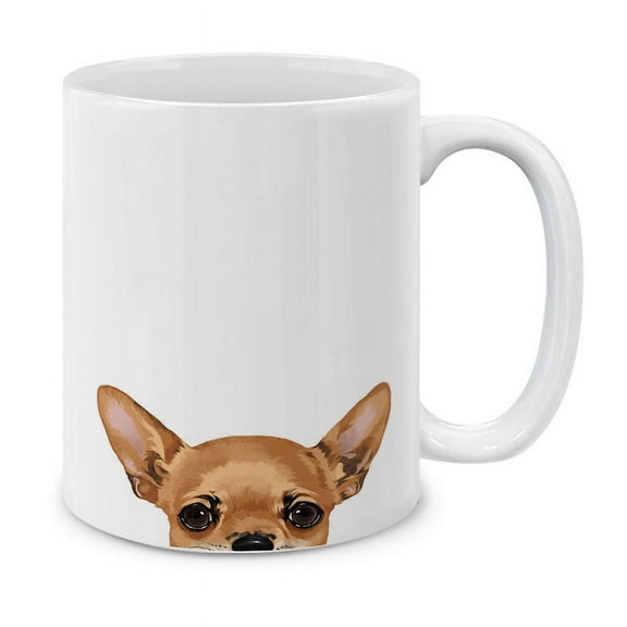 WIRESTER 11 Oz Ceramic Tea Cup Coffee Mug, Fawn Chihuahua Dog
