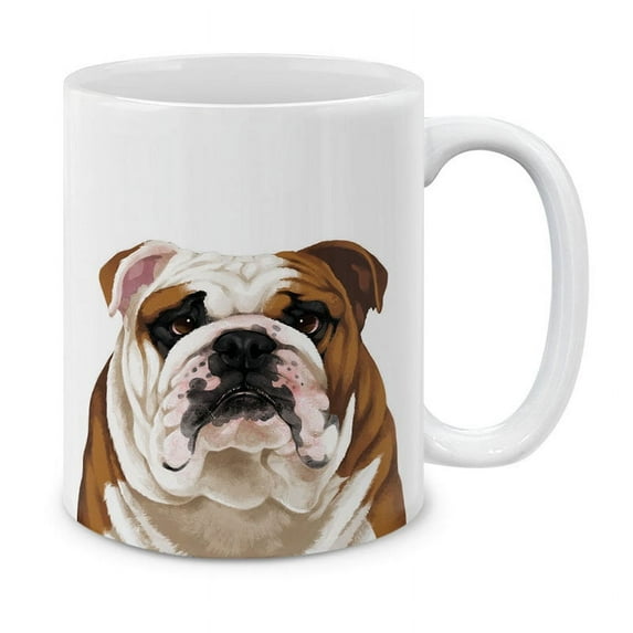 WIRESTER 11 Oz Ceramic Tea Cup Coffee Mug, Full Portrait English Bulldog